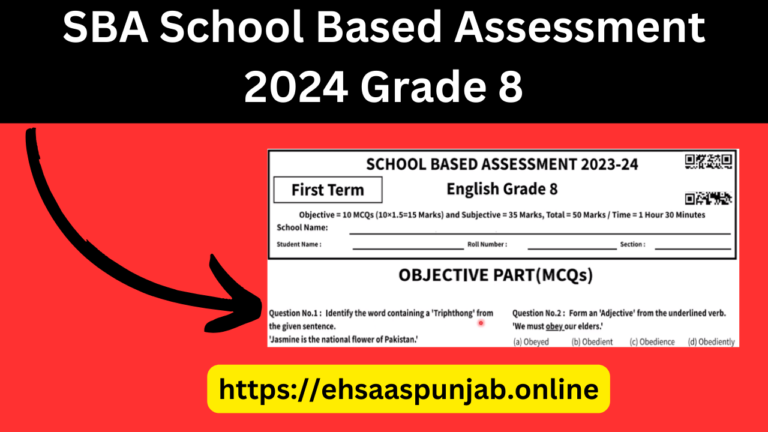SBA School Based Assessment 2024 Grade 8